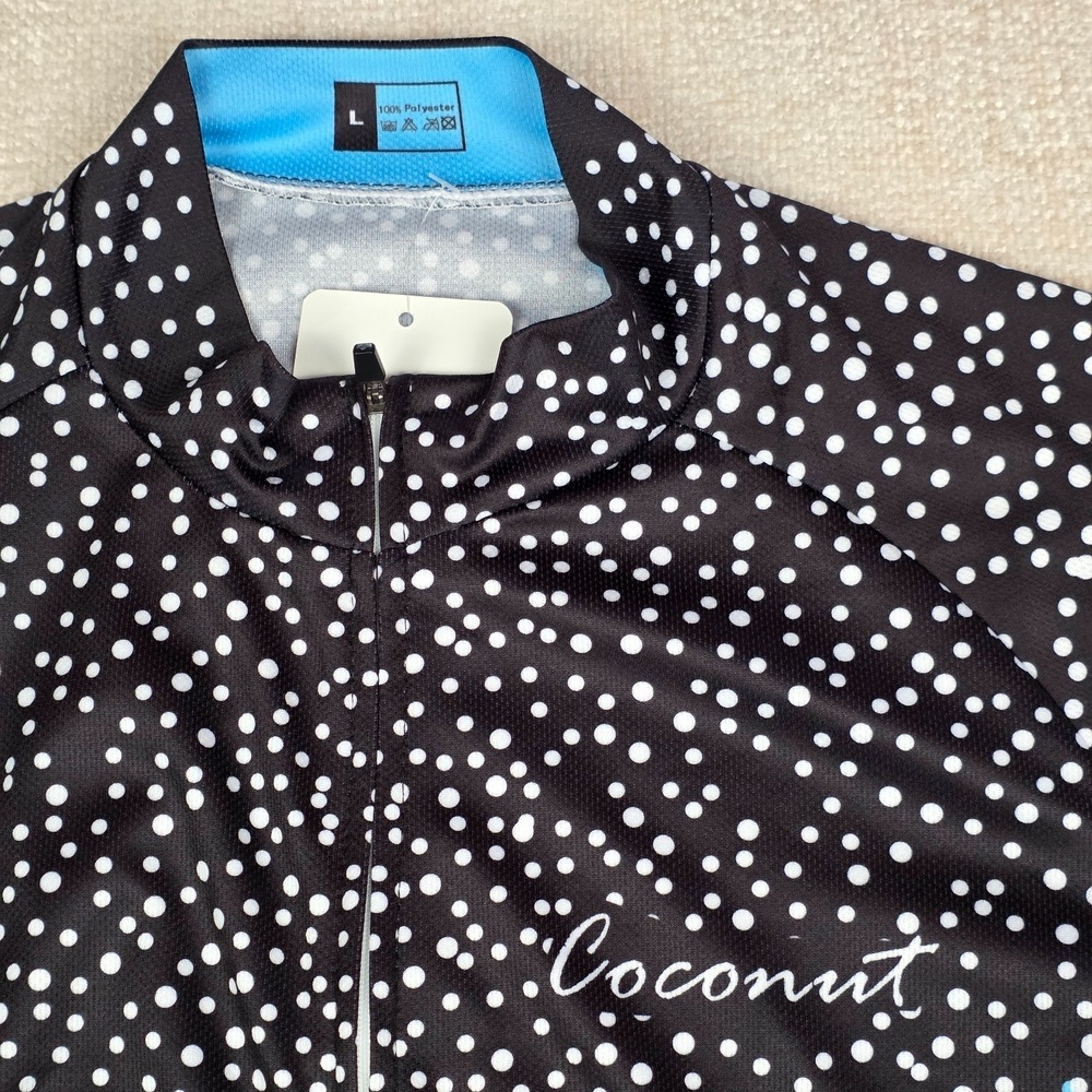 Coconut Ropamo Cycling Jersey Size L Men's Short Sleeve Bike Shirt Polka Dot